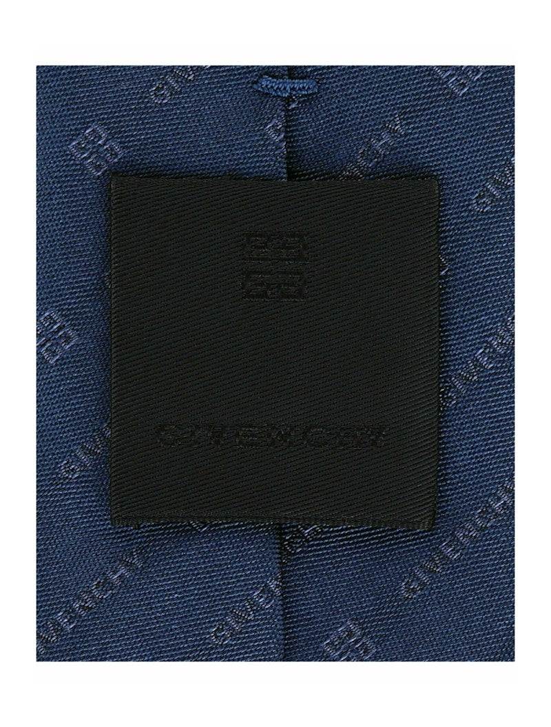 Givenchy Diagonal Logo Silk Tie Navy