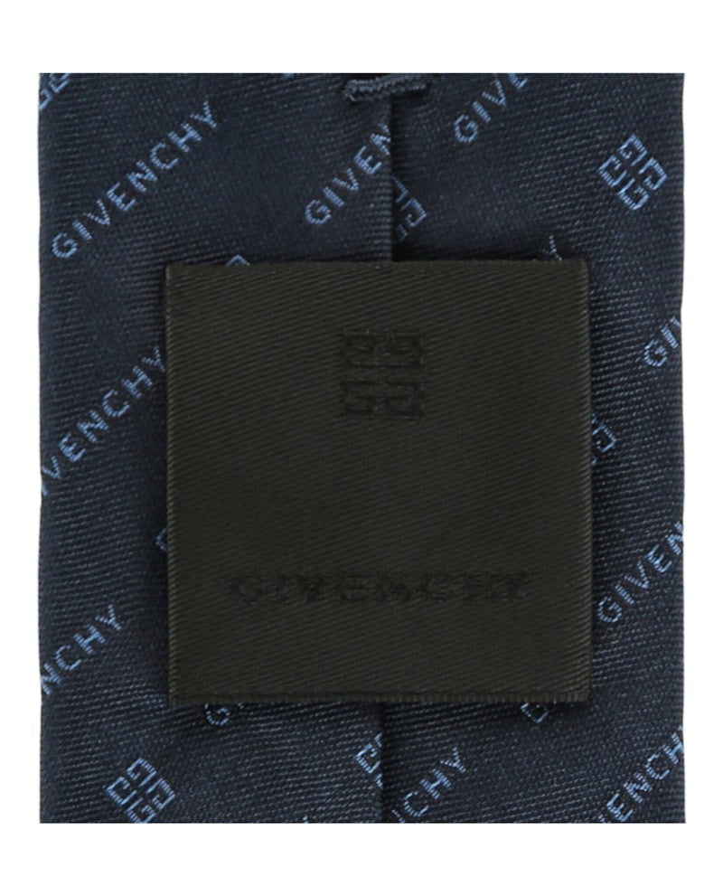 Givenchy Diagonal Logo Silk Tie Navy