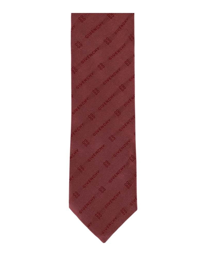 Givenchy Diagonal Logo Silk Tie Pink