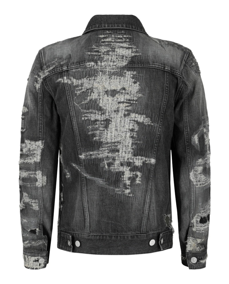 Givenchy Distressed Denim Jacket Black