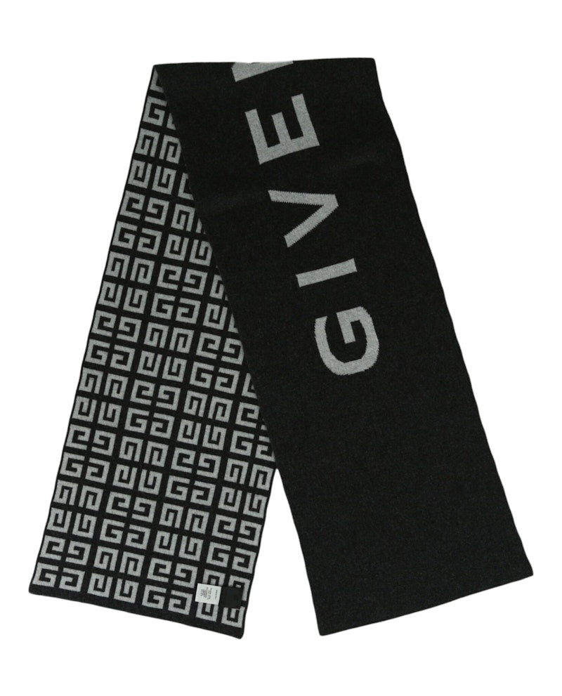 Givenchy Double Face 4G Logo Scarf Dark Grey