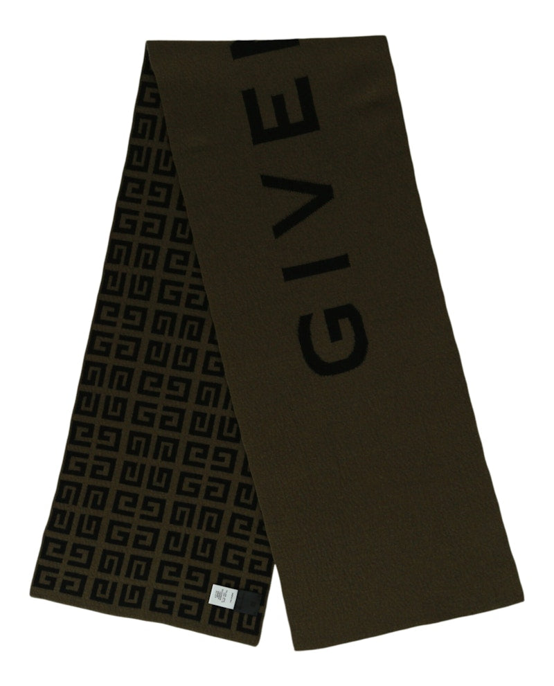 Givenchy Double Face 4G Scarf Black/Khaki