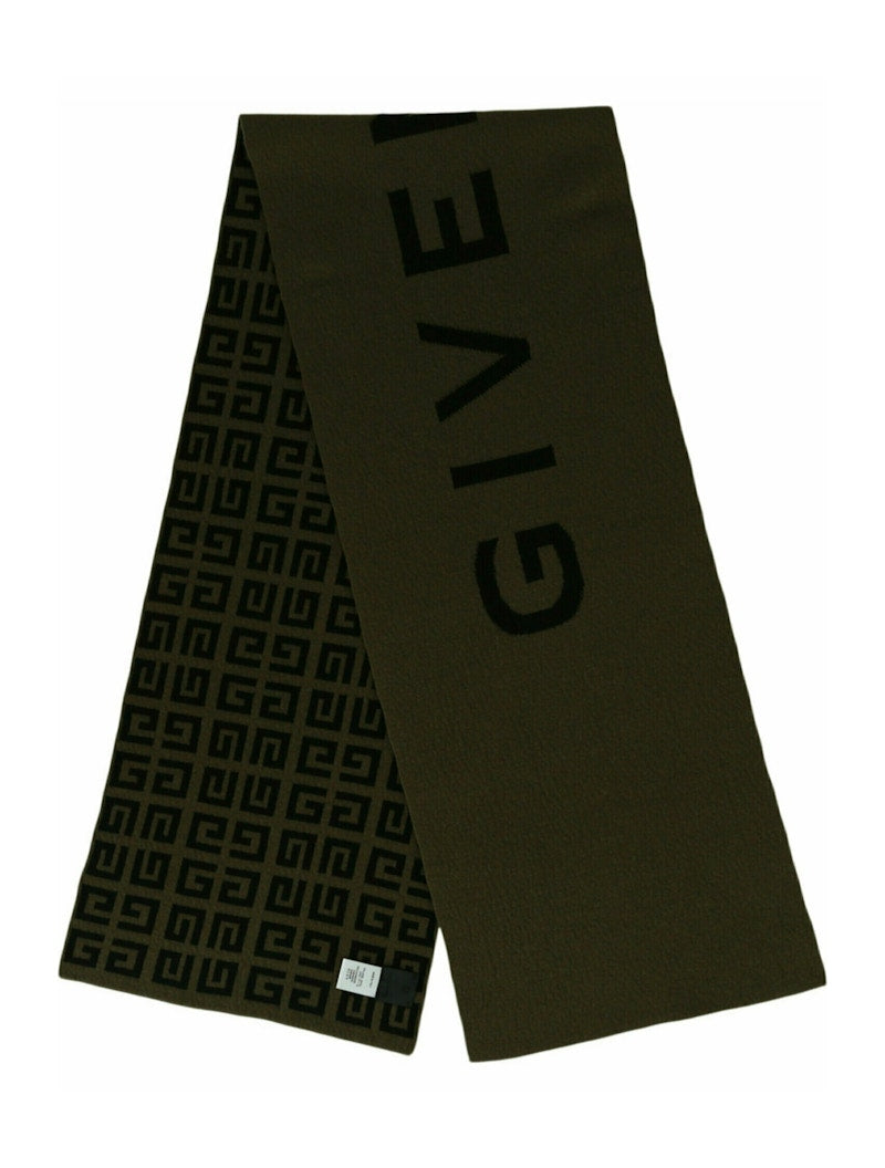 Givenchy Double Face 4G Scarf Black/Khaki