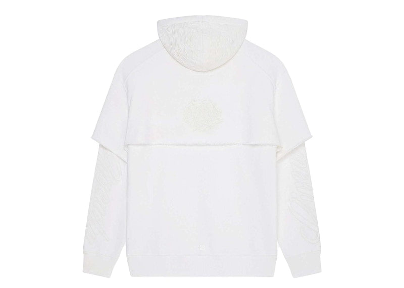 Givenchy Double Layered Hoodie in Felpa White