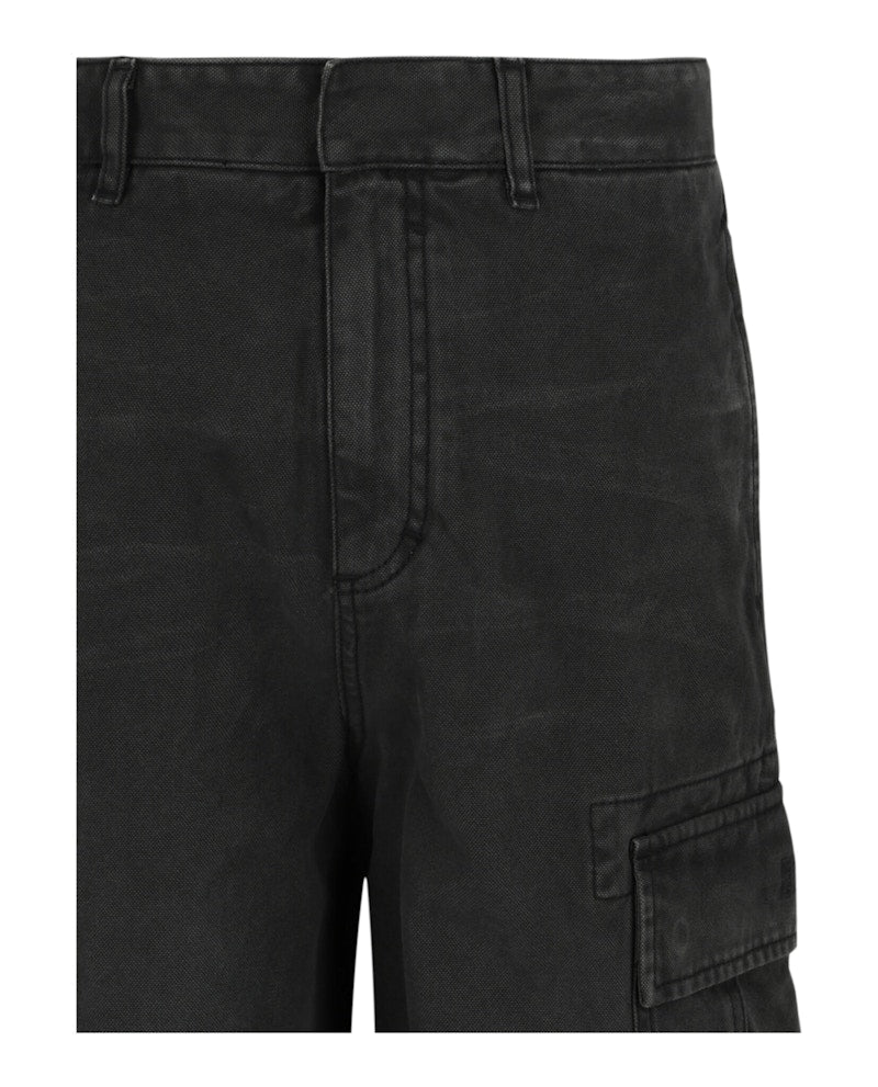 Givenchy Embroidered Cargo Denim Shorts Black