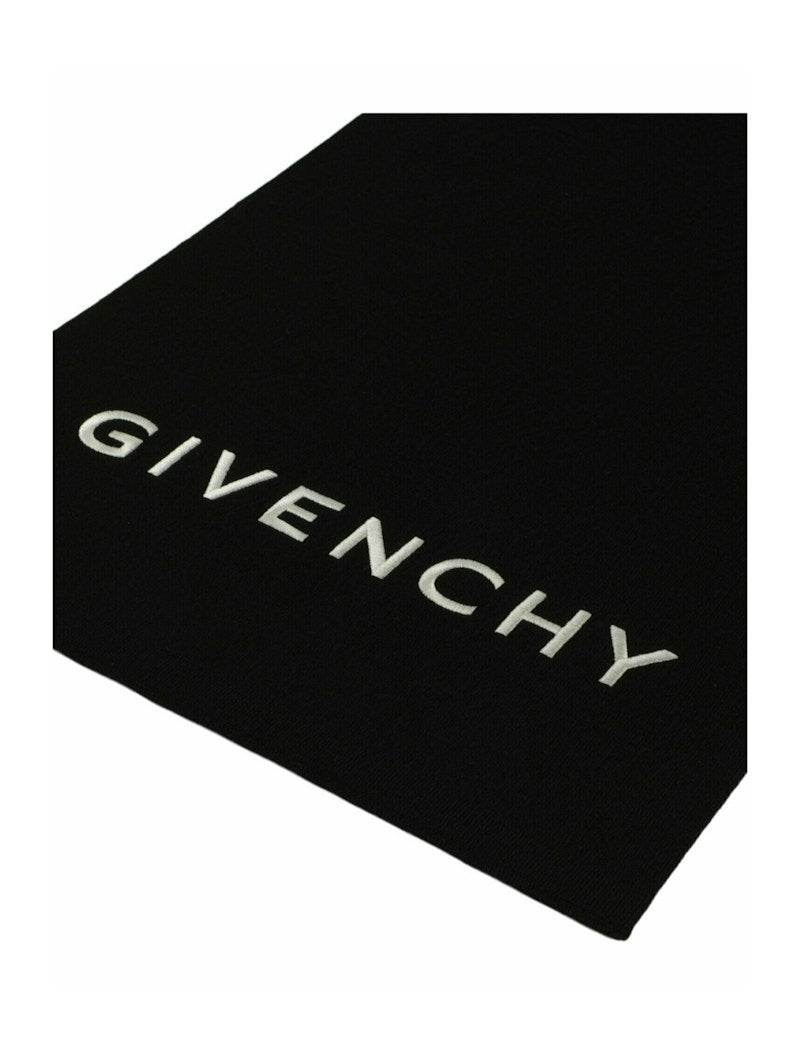 Givenchy Embroidered Logo Scarf Black/White