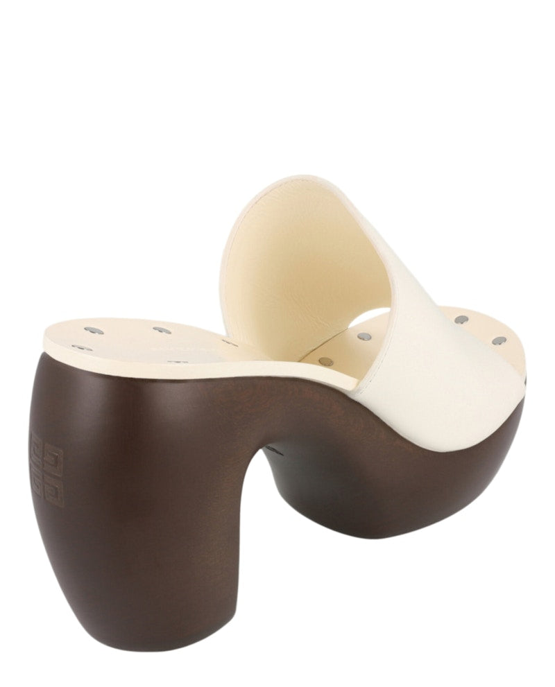 Givenchy G Clog Heel Sandals Ivory (Women's)
