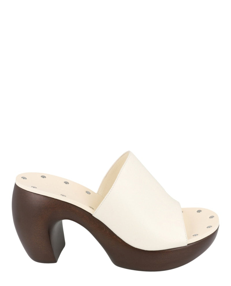 Givenchy G Clog Heel Sandals Ivory (Women's)