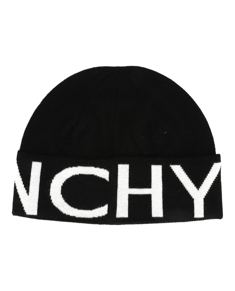 Givenchy Jacquard Logo Beanie Black White