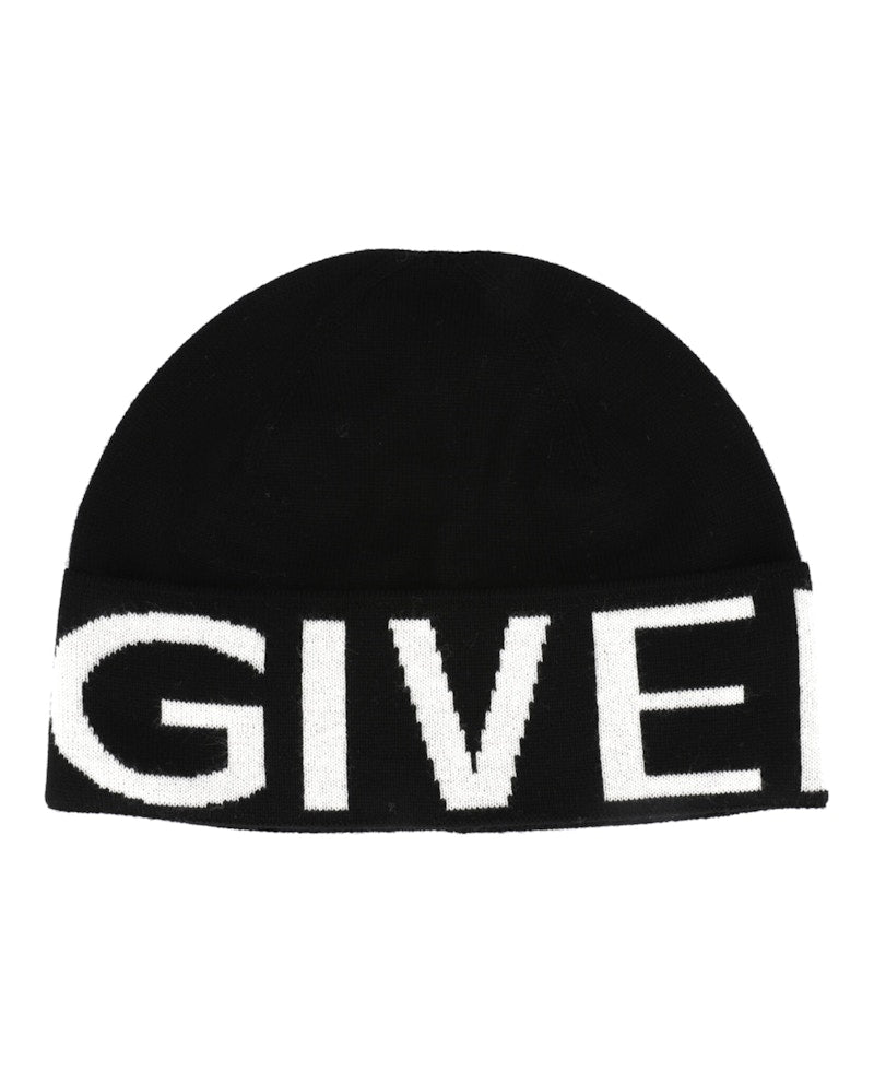 Givenchy Jacquard Logo Beanie Black White