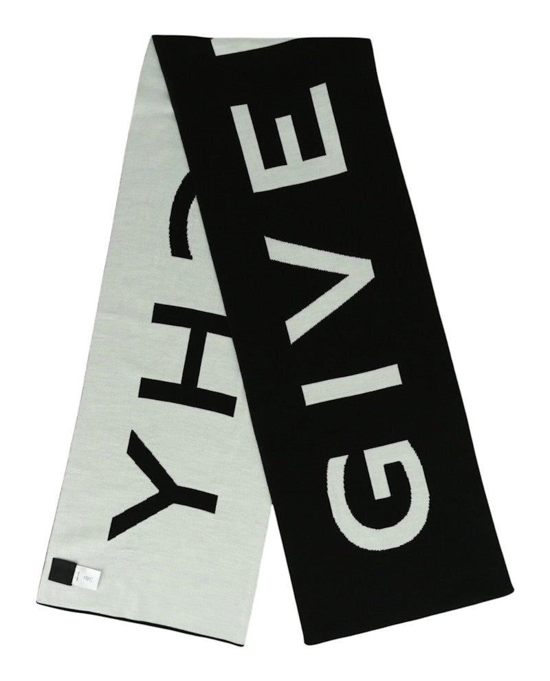 Givenchy Jacquard Logo Scarf Black White