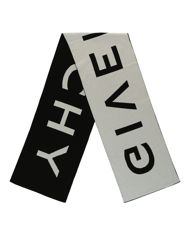 Givenchy Jacquard Logo Scarf Black White