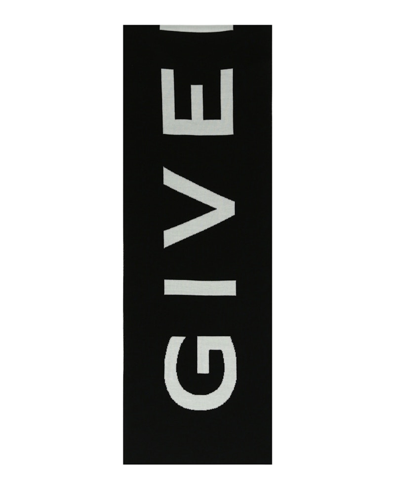 Givenchy Jacquard Logo Scarf Black White