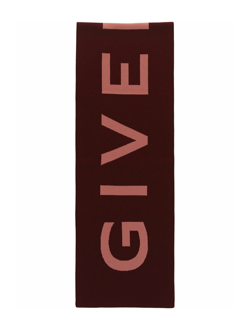 Givenchy Jacquard Logo Scarf Burgundy