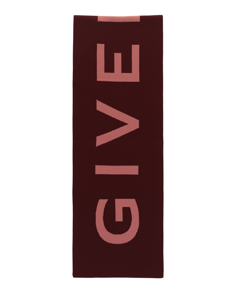 Givenchy Jacquard Logo Scarf Burgundy