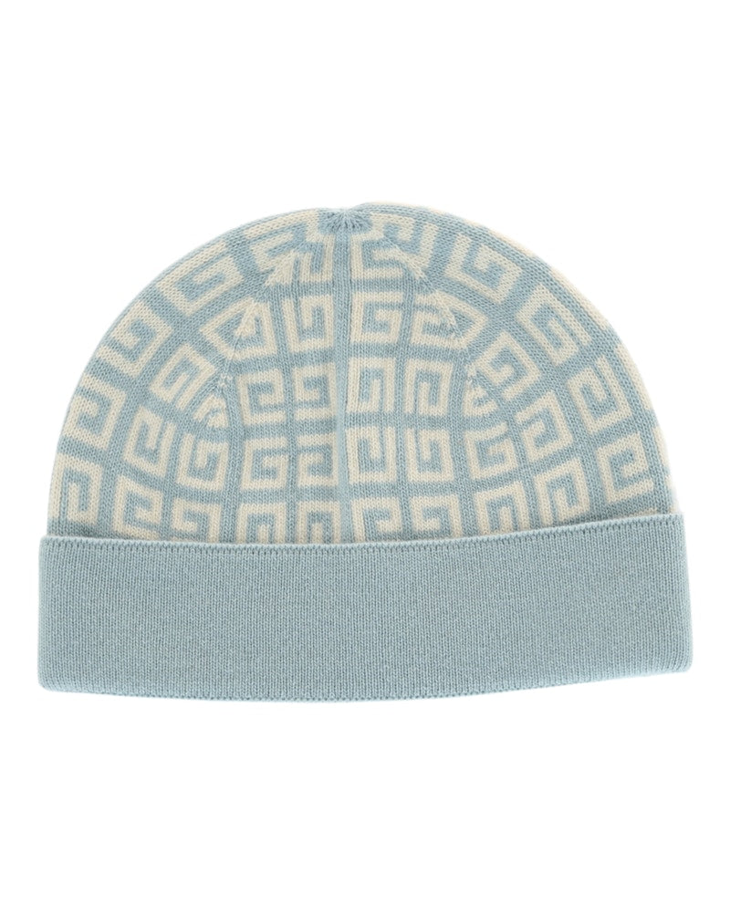 Givenchy Knit Double Face Beanie Blue Ivory