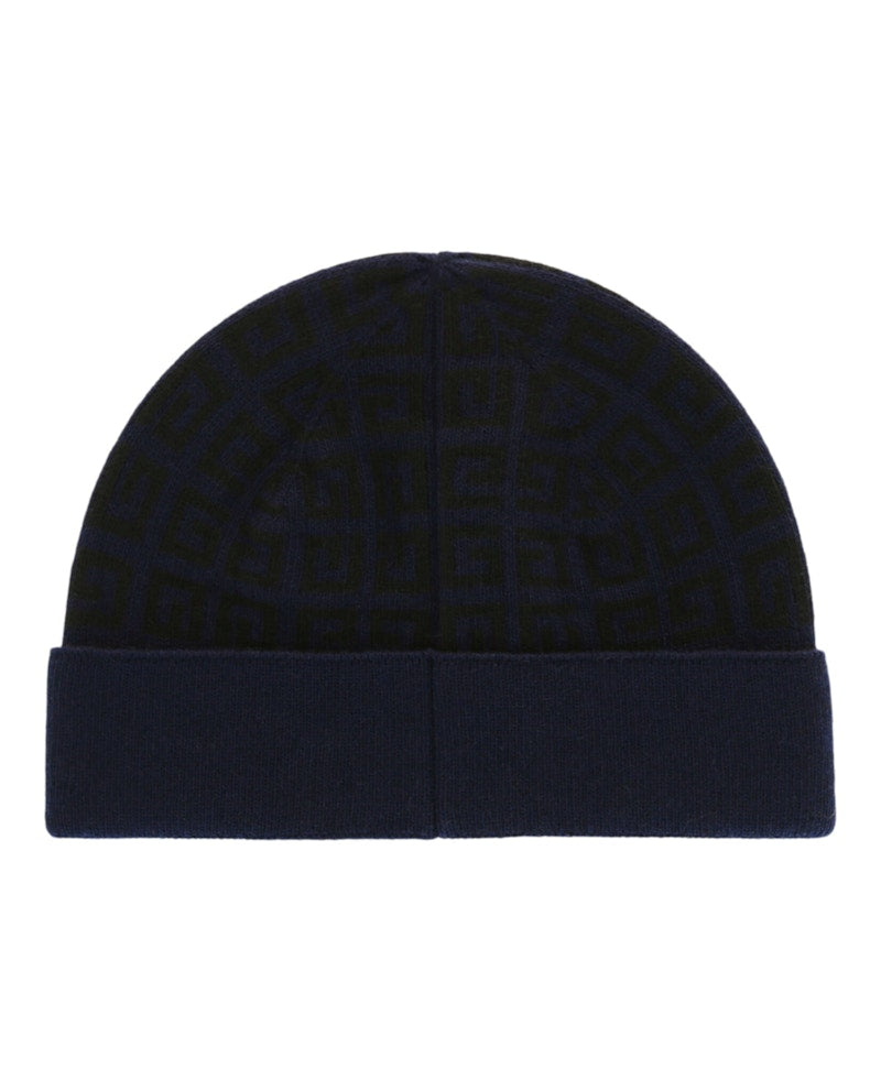 Givenchy Knit Double Face Beanie Navy Grey