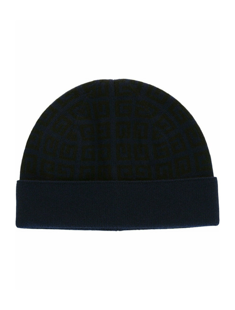 Givenchy Knit Double Face Beanie Navy Grey
