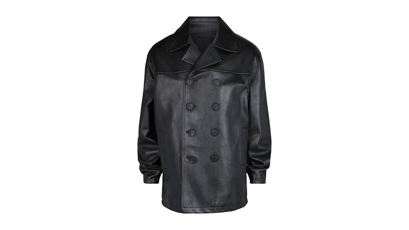 Givenchy Leather Peacoat Black
