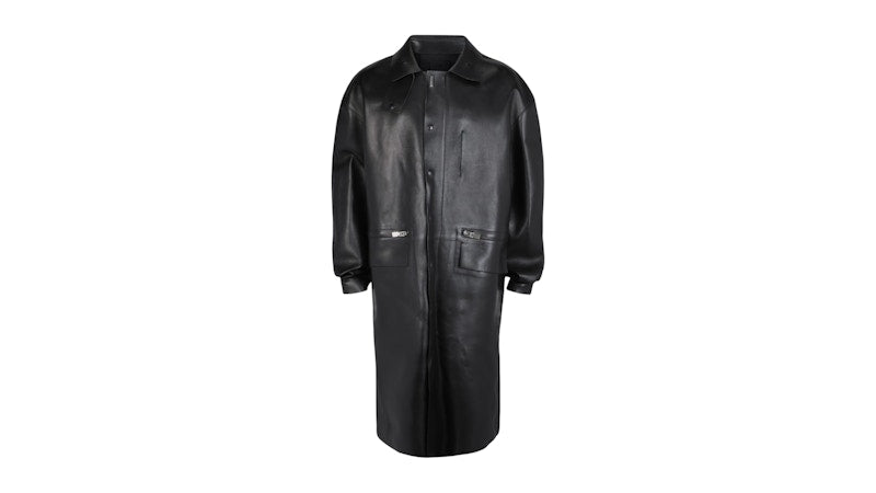 Givenchy Leather Trench Coat Black