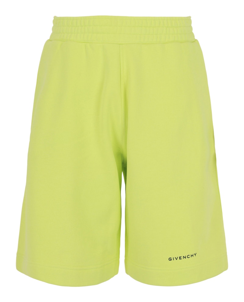Givenchy Logo Bermuda Sweatshorts Acid Yellow