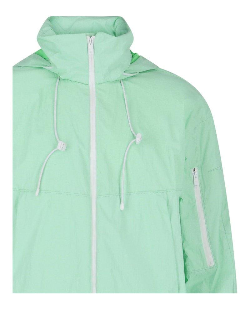 Givenchy Logo Printed Hooded Windbreaker Mint