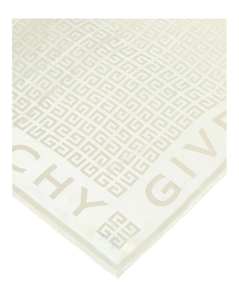 Givenchy Logo Printed Silk Scarf Ivory