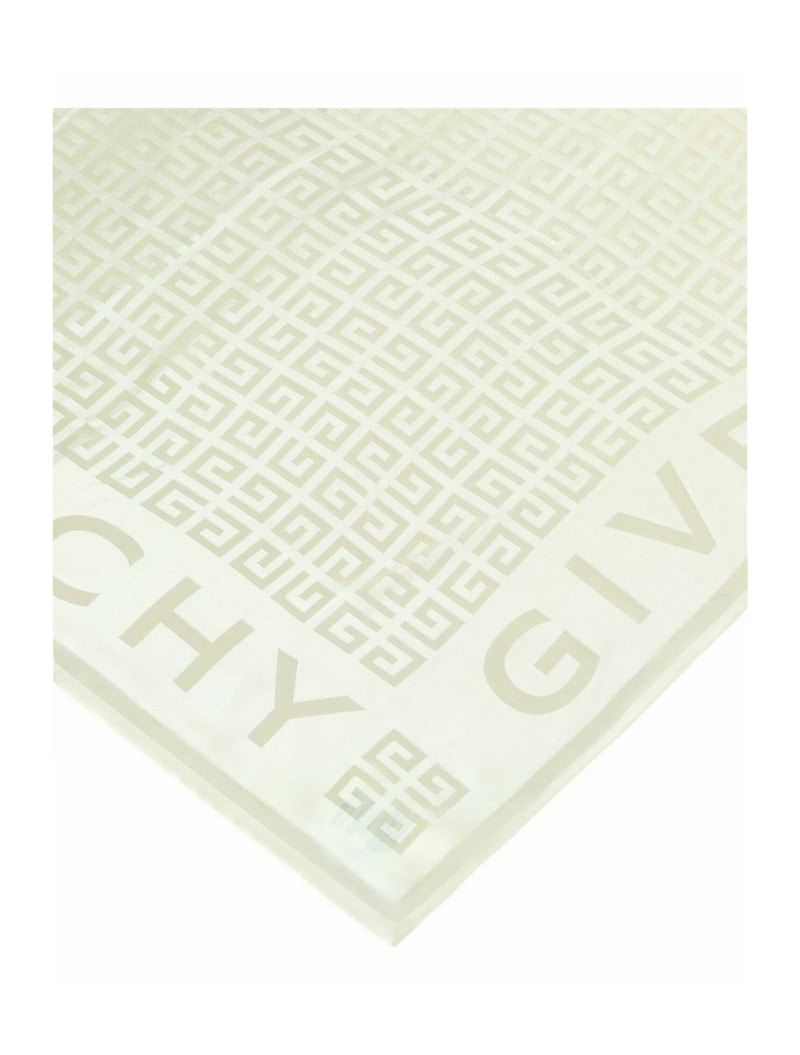 Givenchy Logo Printed Silk Scarf Ivory