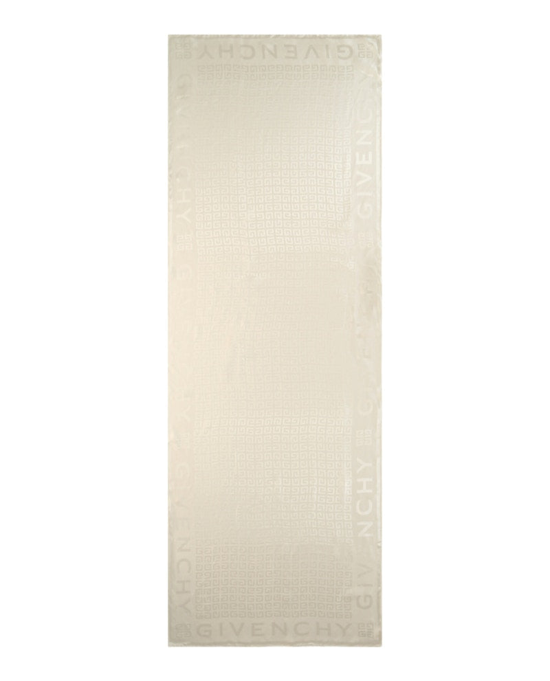 Givenchy Logo Printed Silk Scarf Ivory