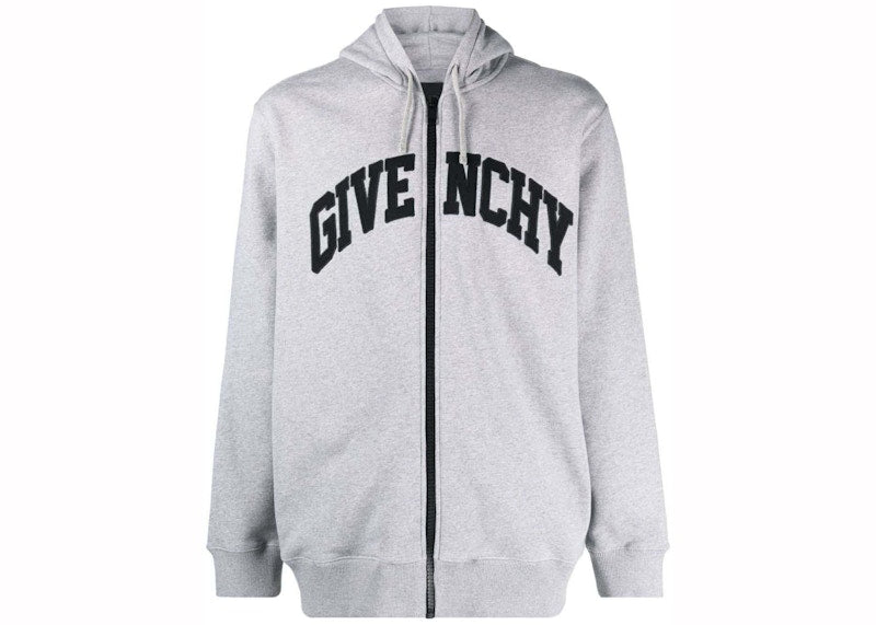 Givenchy Logo Zip Hoodie Jacket Grey/Black