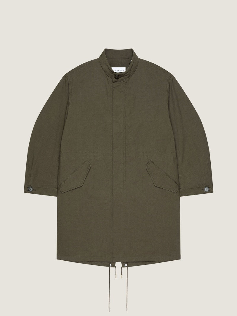 Givenchy Long Oversized Parka Coat Khaki