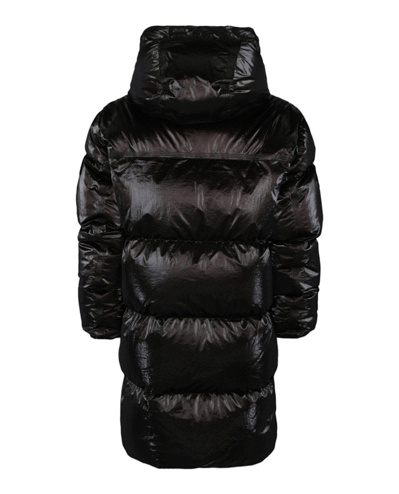 Givenchy Metallic Long Puffer Jacket Black