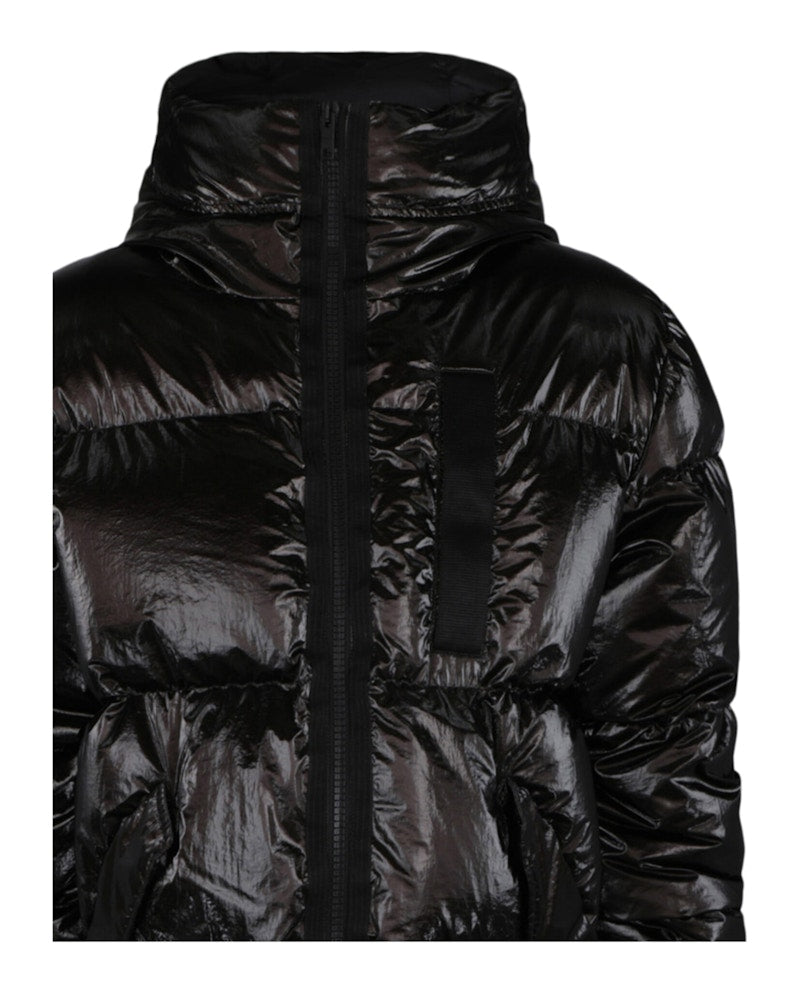Givenchy Metallic Long Puffer Jacket Black