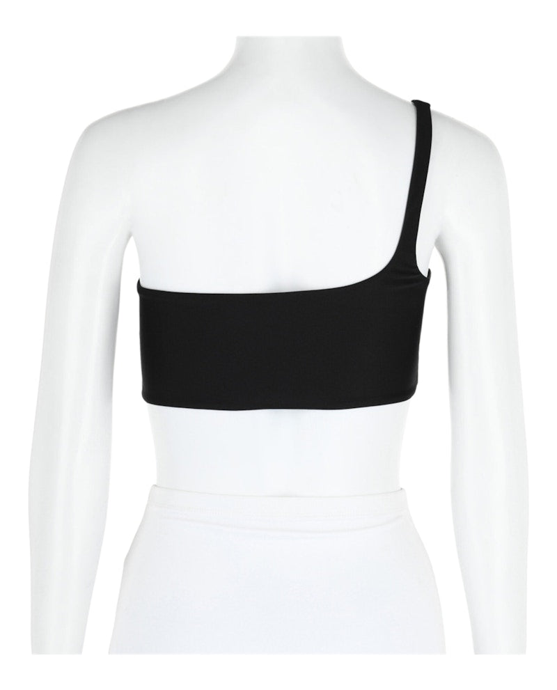 Givenchy One-Shoulder Bikini Top Black White