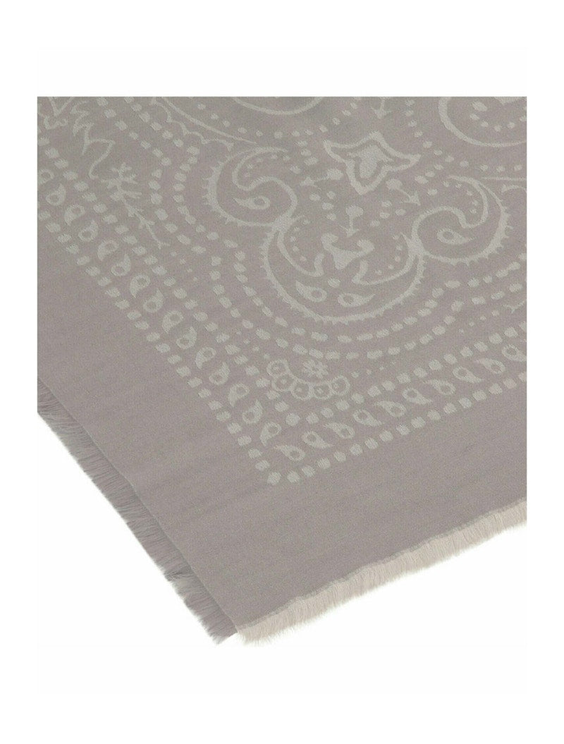 Givenchy Paisley Patterned Shawl Grey/White