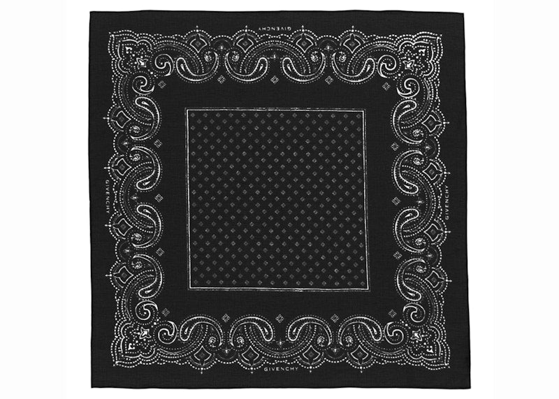Givenchy Paisley Print Pocket Square Black