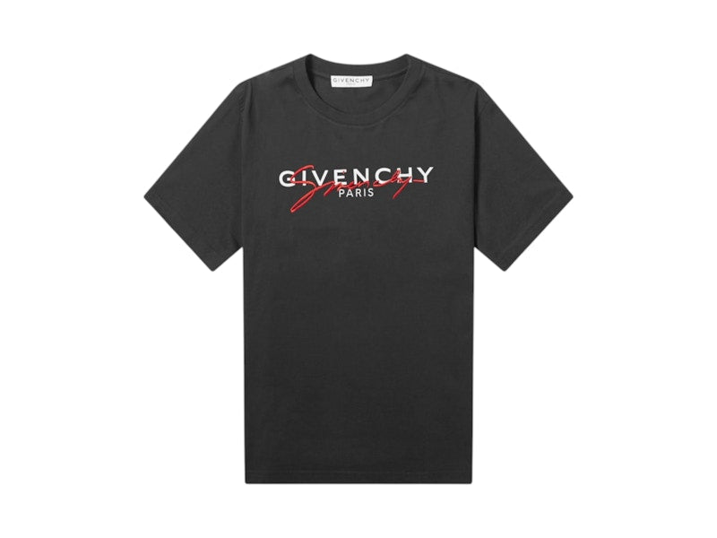 Givenchy Paris Signature Embroidered Logo T-shirt Black/Red