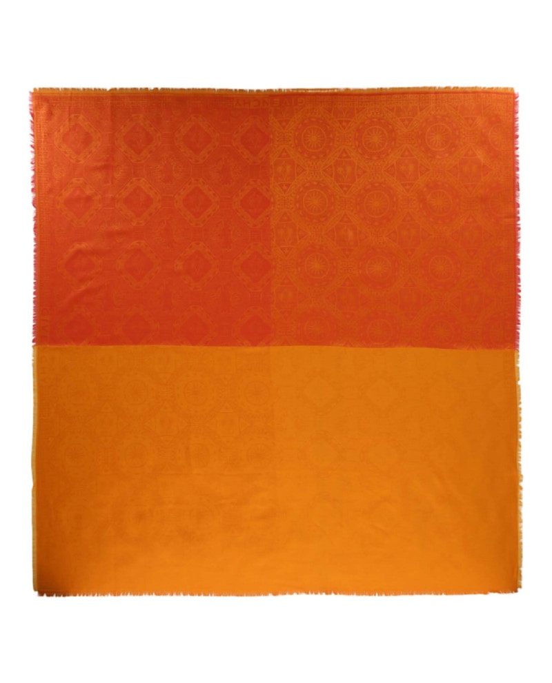 Givenchy Patchwork Silk Blend Shawl Red/Orange