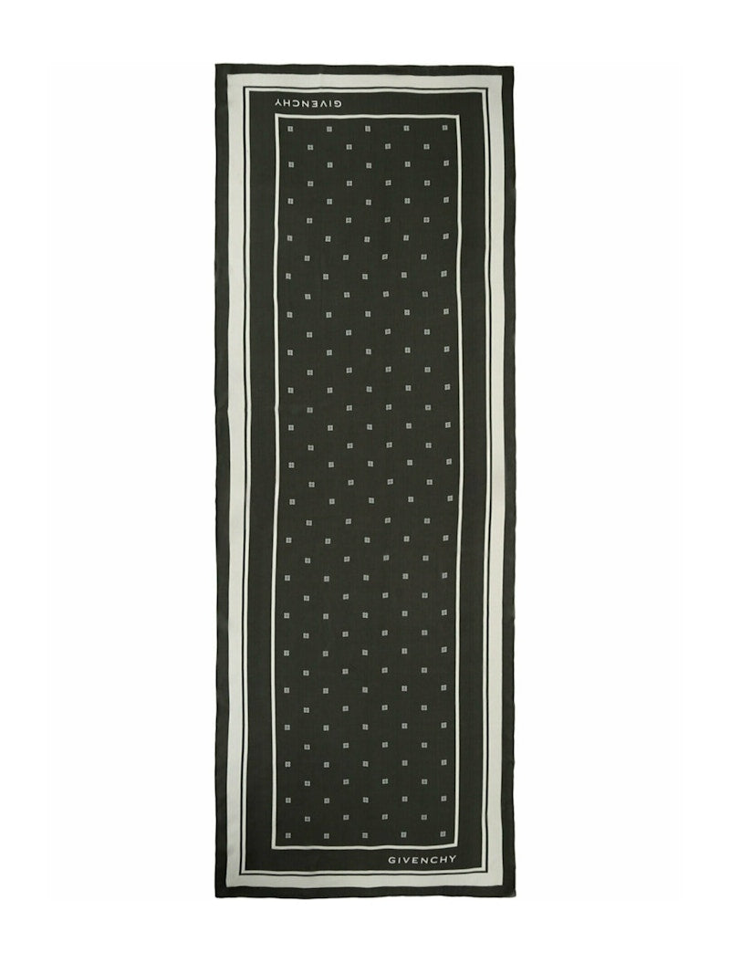 Givenchy Plumetis Oblong Scarf Black White