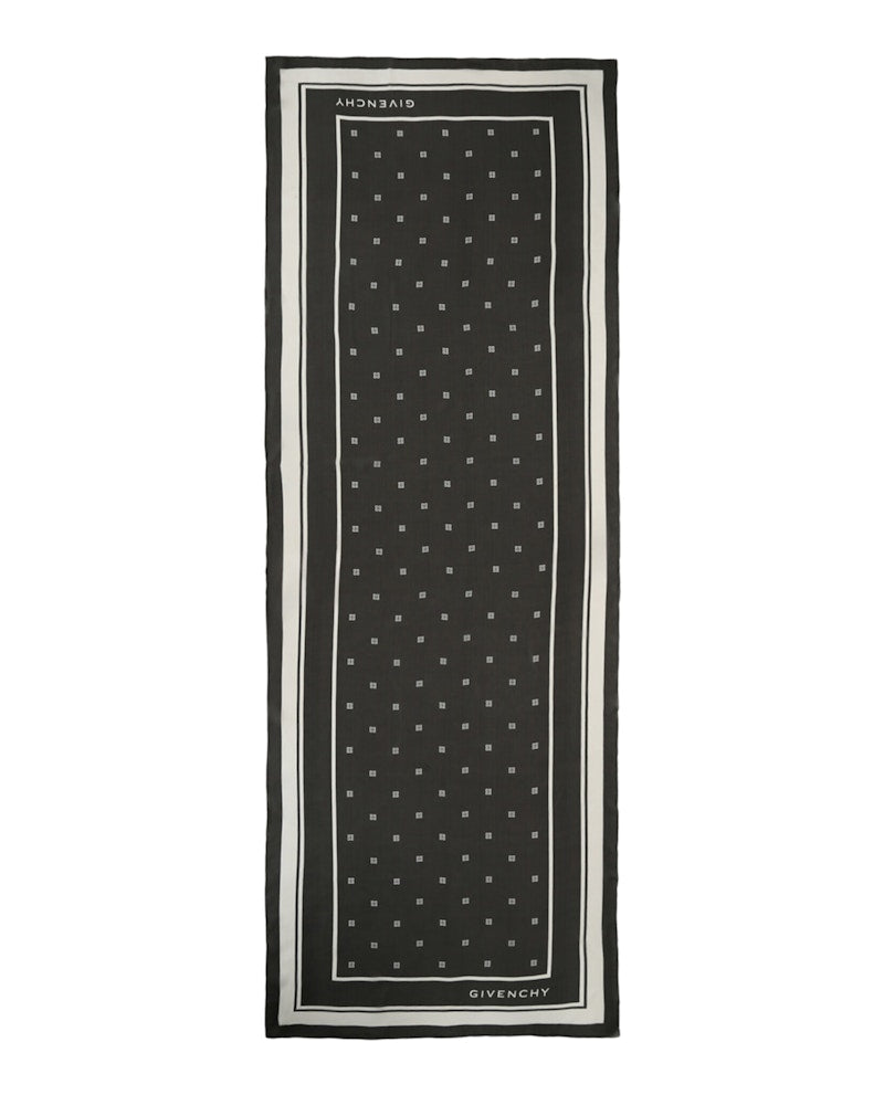 Givenchy Plumetis Oblong Scarf Black White