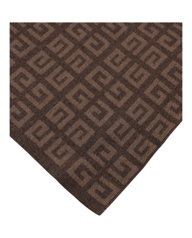 Givenchy Reversible Logo Wool Scarf Dark Beige