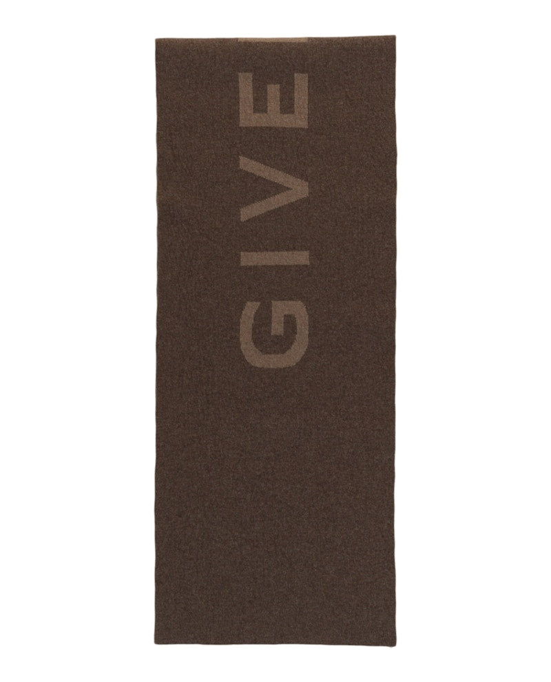 Givenchy Reversible Logo Wool Scarf Dark Beige