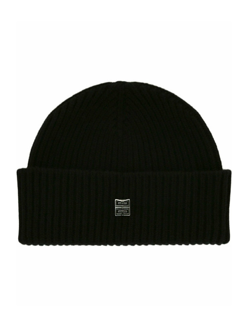Givenchy Ribbed Wool-Blend Beanie Black
