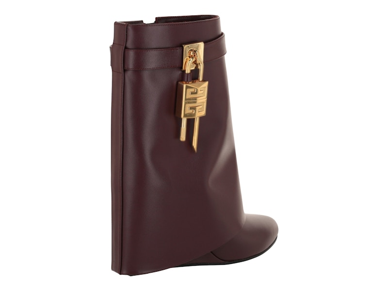 Givenchy Shark Lock Ankle Boots Oxblood Red (Women's)