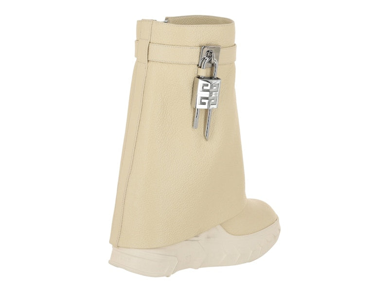 Givenchy Shark Lock Biker Ankle Boots Beige (Women's)