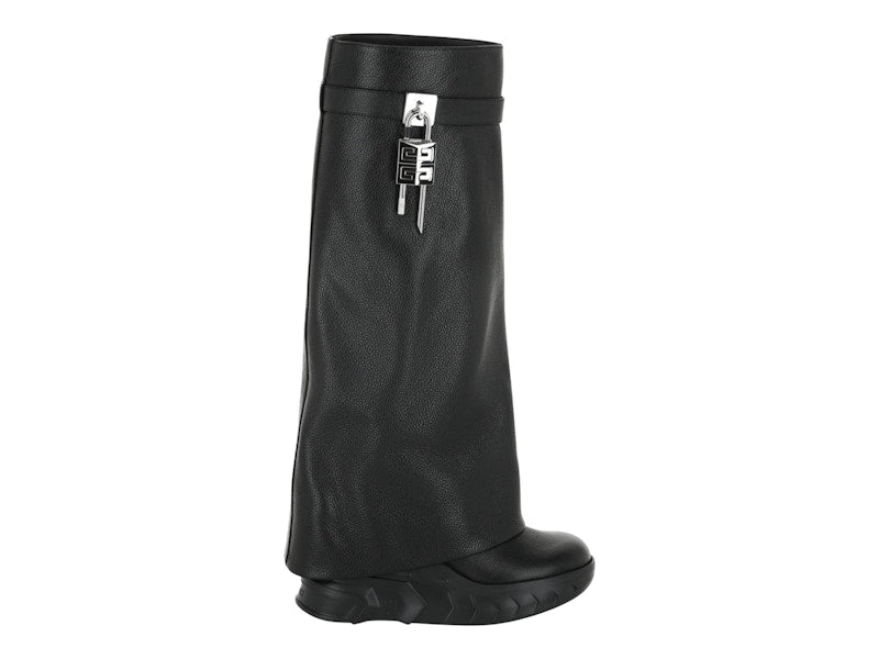 Givenchy Shark Lock Biker Boots Black 3.3" Heel (Women's)