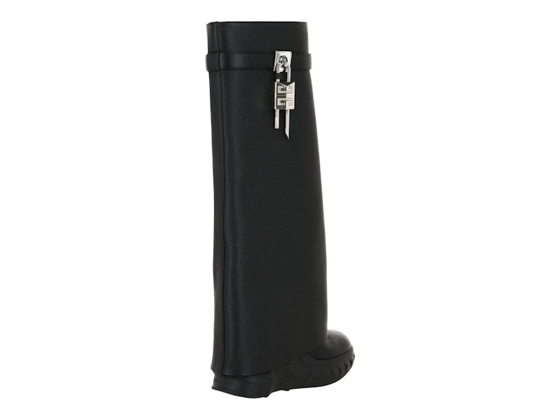 Givenchy Shark Lock Biker Boots Black 4.7" Heel (Women's)