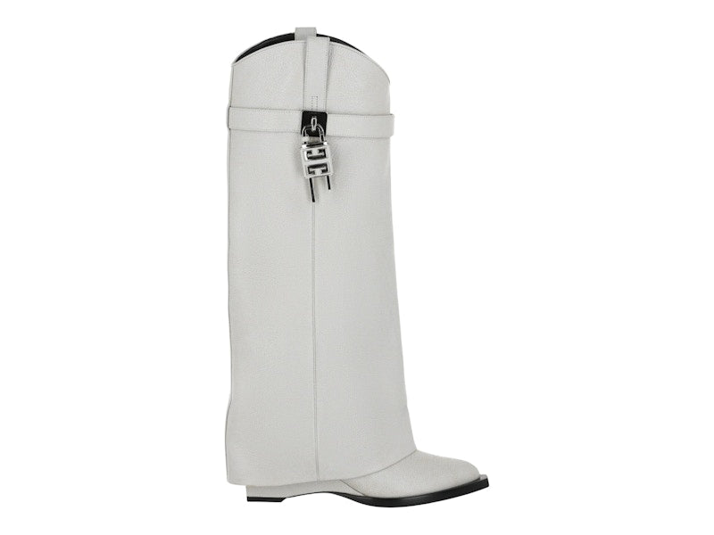 Givenchy Shark Lock Cowboy Boots Ivory (Women's)