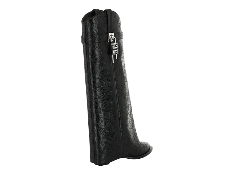Givenchy Shark Lock Cowboy Western Boots Black (Women's)