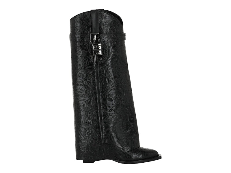 Givenchy Shark Lock Cowboy Western Boots Black (Women's)
